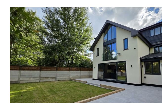 Rear garden and patio at 87 Beech Avenue